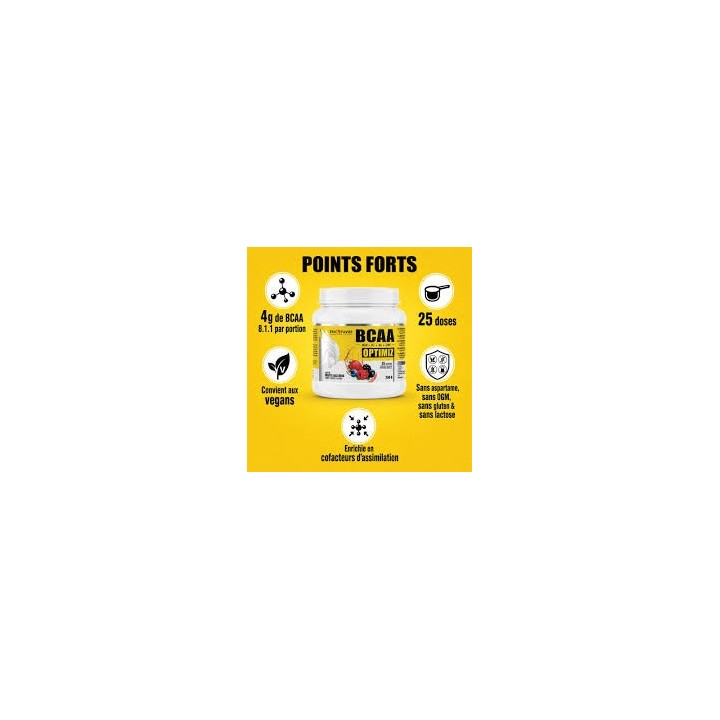 ERIC FAVRE BCAA Optimiz – BCAA 2:1:1 – Acides aminés essentiels 250g